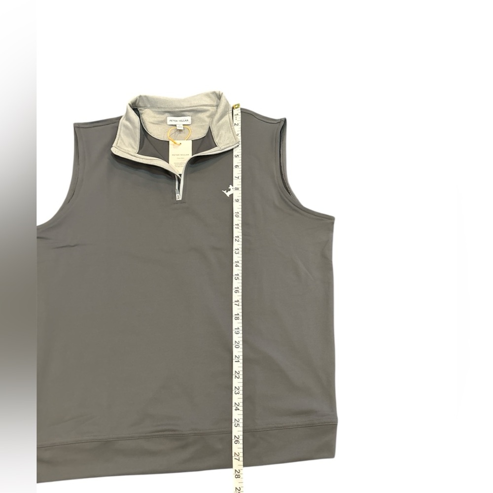 Peter Millar Size Medium Iron Galway Stretch Loop Terry Quarter Zip Vest NWT - Picture 3 of 6